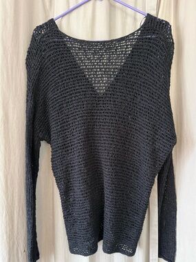 Billabong Reversible Black Knit Sweater, size large